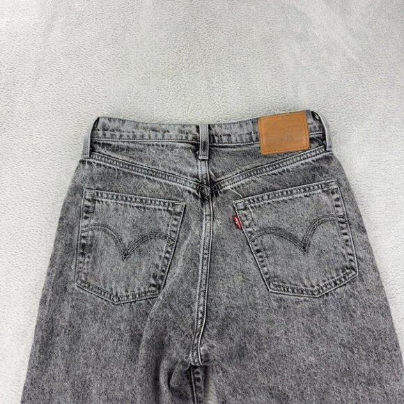 Levi's Ribcage Straight Grey Denim Jeans Women's Size 27x25 - Picture 2 of 13